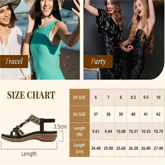 Womens Arch Support Sandals Boho Flip Flops Beach Comfort Walking Shoes - Picture 6 of 7